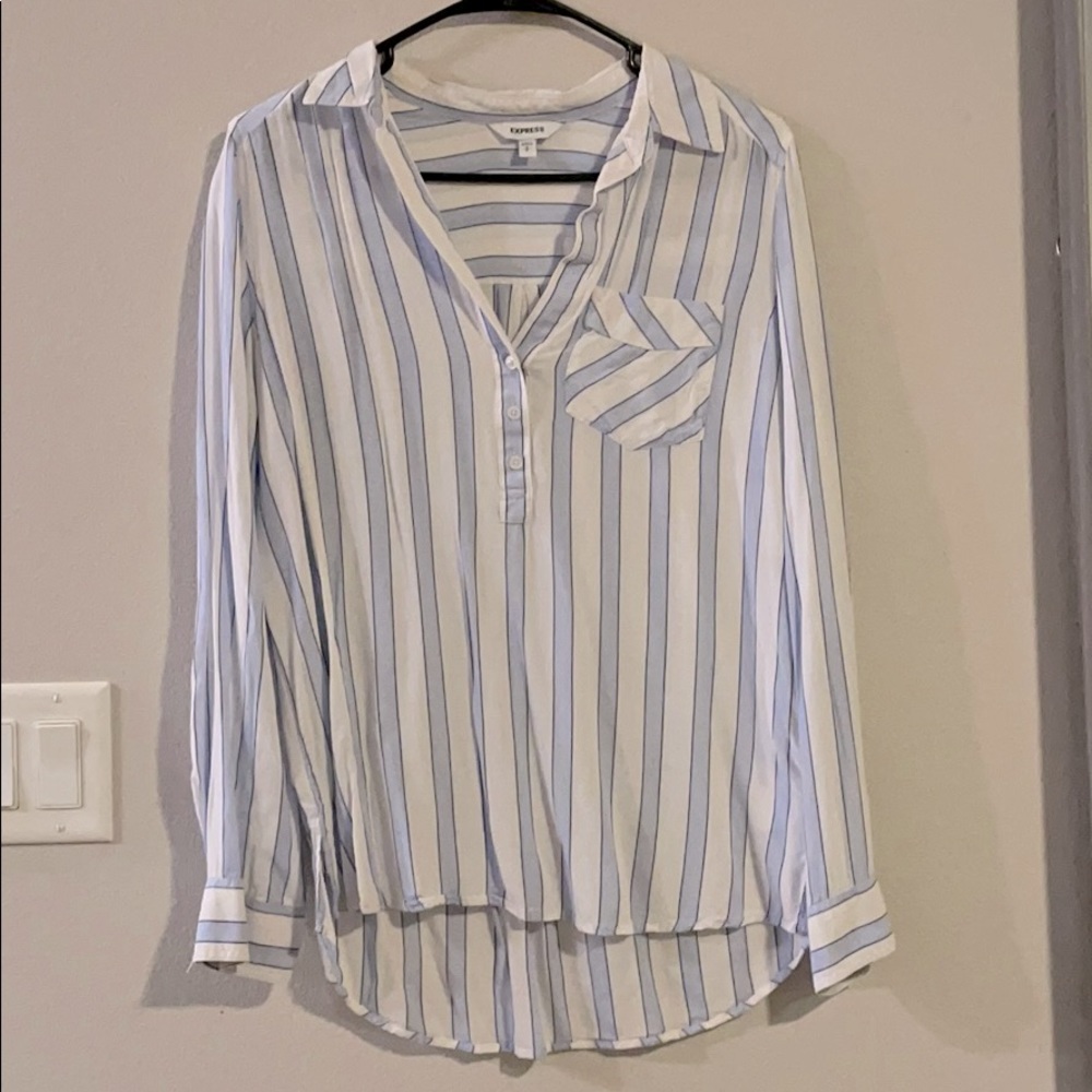 Blue/white striped dress shirt